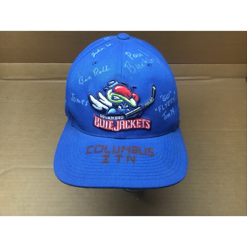 Columbus Blue Jackets Signed Hat NHL Hockey Strapback Team Staff Autographed